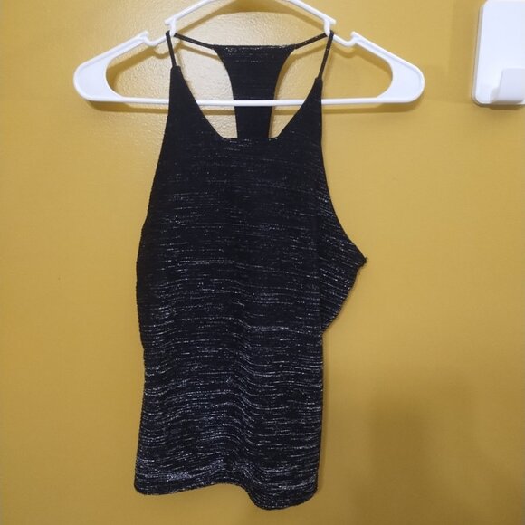 Vintage 90s Formula X Strappy Racerback Black Metallic Tank M Whimsygoth - Picture 1 of 5